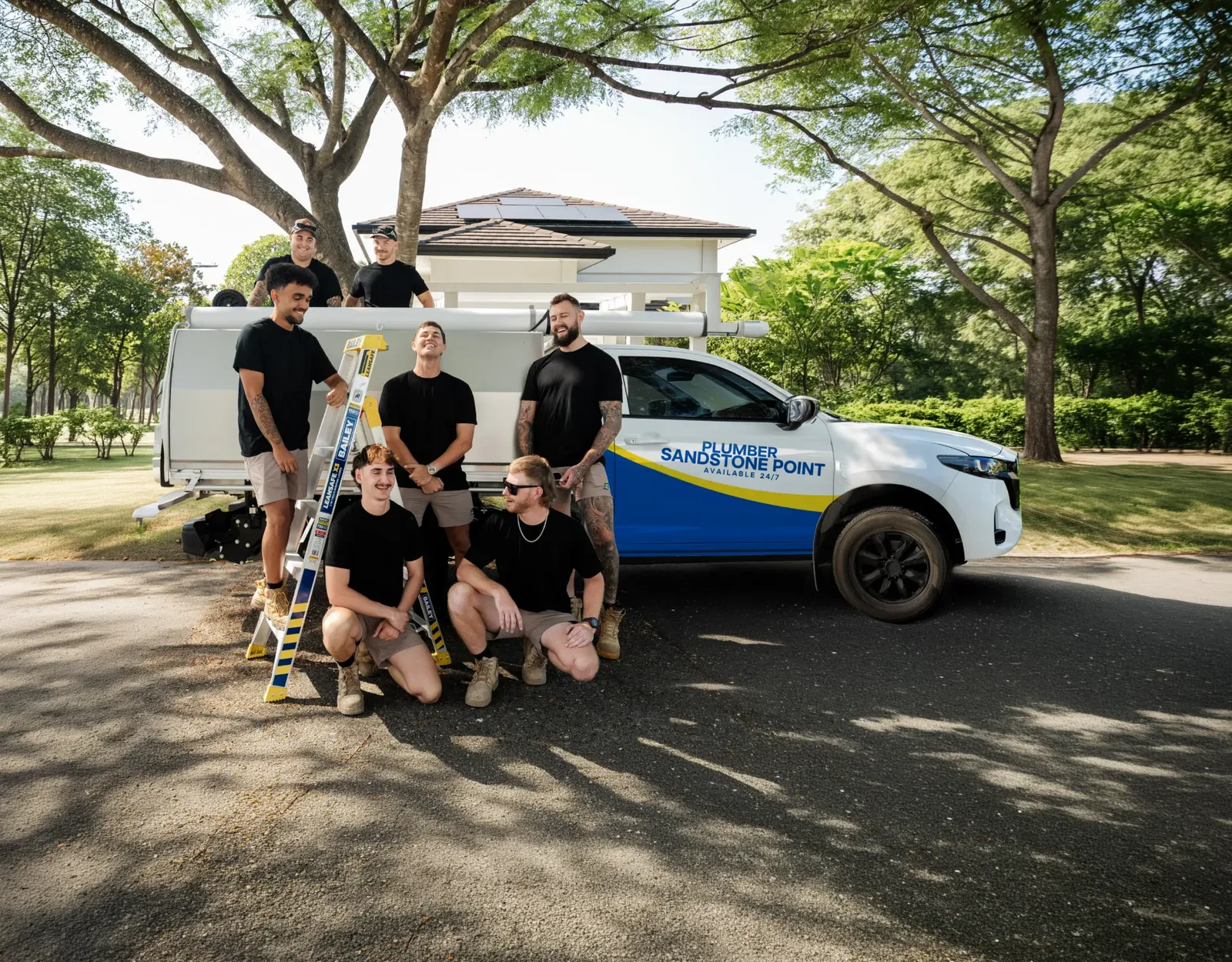 Plumber Sandstone Point ute and team
